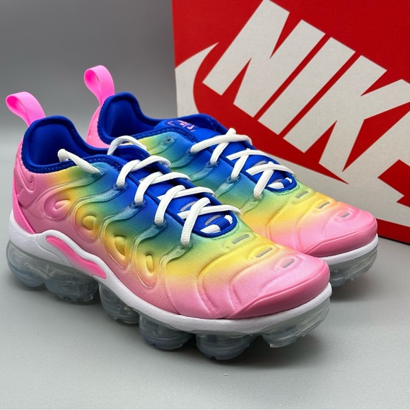 Nike Air VaporMax Plus Rainbow Pink Green Blue Yellow Women - Picture 3 of 13